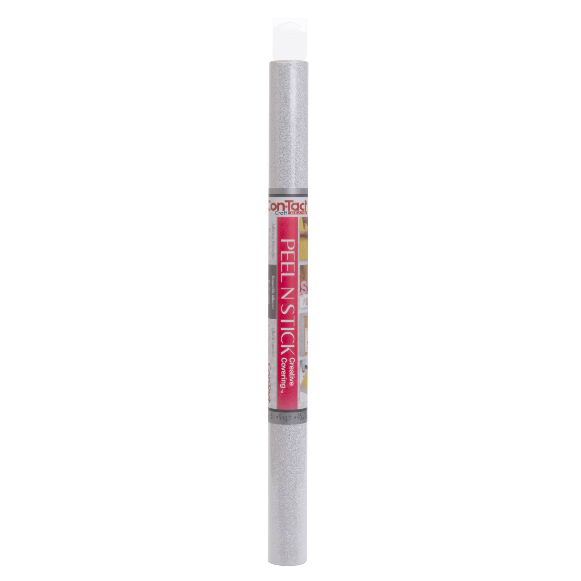 Con-Tact® 18" x 6ft. Glitter FX Silver Peel N Stick Covering